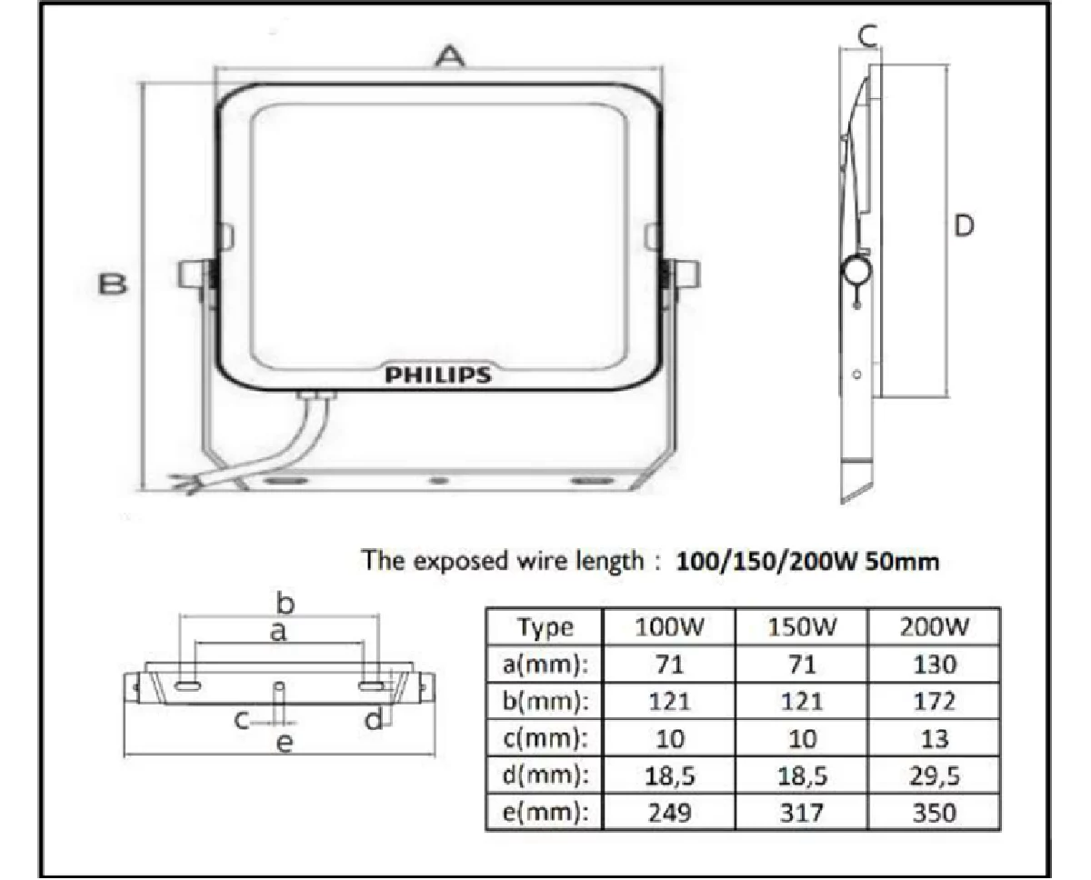 Led Projektör BVP150 LED150/CW 150W 6500K Beyaz Işık - Tümpa Elektrik